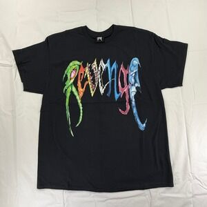 Revenge Black Graphic T-Shirt XL Multi Color Logo Streetwear Made in USA Tee